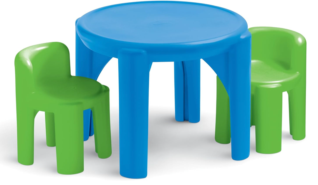 Little Tikes Bright 'n Bold Table & Chairs, Green/Blue, 24 x 24 x 18