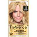 L'Oreal Paris Superior Preference Luminous Fade-Defying Permanent Hair Color, Hair Dye For Up to 9 Weeks of Radiance, Light Golden Blonde 9G, 1 Hair Dye Kit