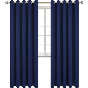 BGment Blackout Curtains for Bedroom - Grommet Thermal Insulated Room Darkening Curtains for Living Room, Set of 2 Panels (70 x 84 Inch, Navy Blue)