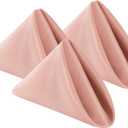 Bailarina Cloth Napkins Set of 120,17x17 inches Dinner Napkins Cloth Washable,Polyester Square Table Cloth Napkin Bulk with Hemmed Edges Ideal for Banquets, Parties and Weddings-Dusty Pink