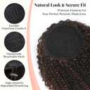 LEEONS Afro Kinky Curly Drawstring Ponytail for Black Women, 10 Inch Short Updo Ponytail Extension with 4 Hidden Combs, Chestnut Highlights for Natural Look (MB/33#)​