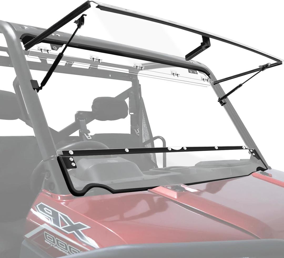StarknightMT Ranger XP 1000 Flip Windshield, Ranger Front Full Windshield Compatible with Polaris Ranger XP 1000/ Crew XP 1000 2017-2026, Ranger 1000/ Crew 1000 2020-2026, Work with Grab Bar