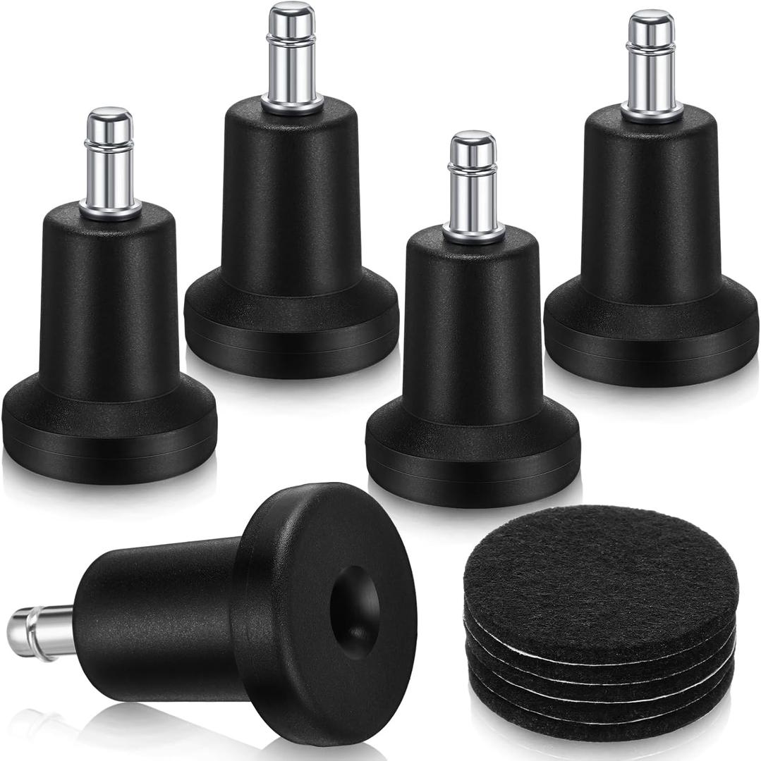 Outus 5 Pieces Bell Glides Replacement Office Chair Wheels Stopper Office Chair Swivel Caster Wheels Stool Bell Glides with Separate Self Adhesive Pads (High Profile)