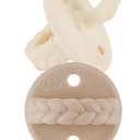 Itzy Ritzy Silicone Pacifiers for Newborn - Itzy Soother Pacifiers Feature Collapsible Handle & Two Air Holes for Added Safety; For Ages Newborn and Up, Set of 4 in Buttercream & Toast