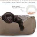 JOEJOY Rectangle Dog Bed for Large Medium Small Dogs - Washable Orthopedic Sofa Bed, Soft Breathable Puppy & Pet Cuddler, Durable Calming Dog Bed with Anti-Slip Bottom, M(25"x 21"x 8"), Dark Brown