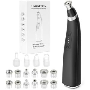 Diamond Microdermabrasion Machine, UNOISETION Rechargeable Micro Dermabrasion Facial Tool with 12 Diamond Tips, Blackhead Remover for Home Travel