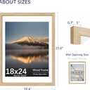 18X24 Poster Frame, Display Pictures 16X20 with Mat or 18X24 without, Wall Hanging Frames, Natural Oak, 3 Pack