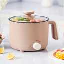 Hot Pot Electric 1.5L, Portable Ramen Non-Stick Cooker for Noodles, Soup, Oatmeal, Ramen Pot with Boil Dry Protection for Dorm, Office, Travel