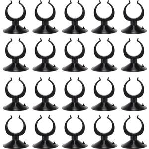 Aquarium Suction Cup, Aquarium Sucker Clip, Suction Cups Airline Tubing Holder, Fish Tank Accessories for Aquarium Fish Tank, Black, 1.1" 20 Pcs 20 Pcs