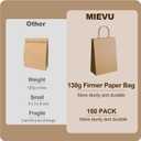 MIEVU 150Pack Small Gift Bags with Handles, 5.9x3.1x8.2 Inch Brown Paper Bags (130g More Sturdy Material)  Bulk Christmas Gift Bag, Party Favor Bags, Recyclable Craft Bags for Gifts,Brown