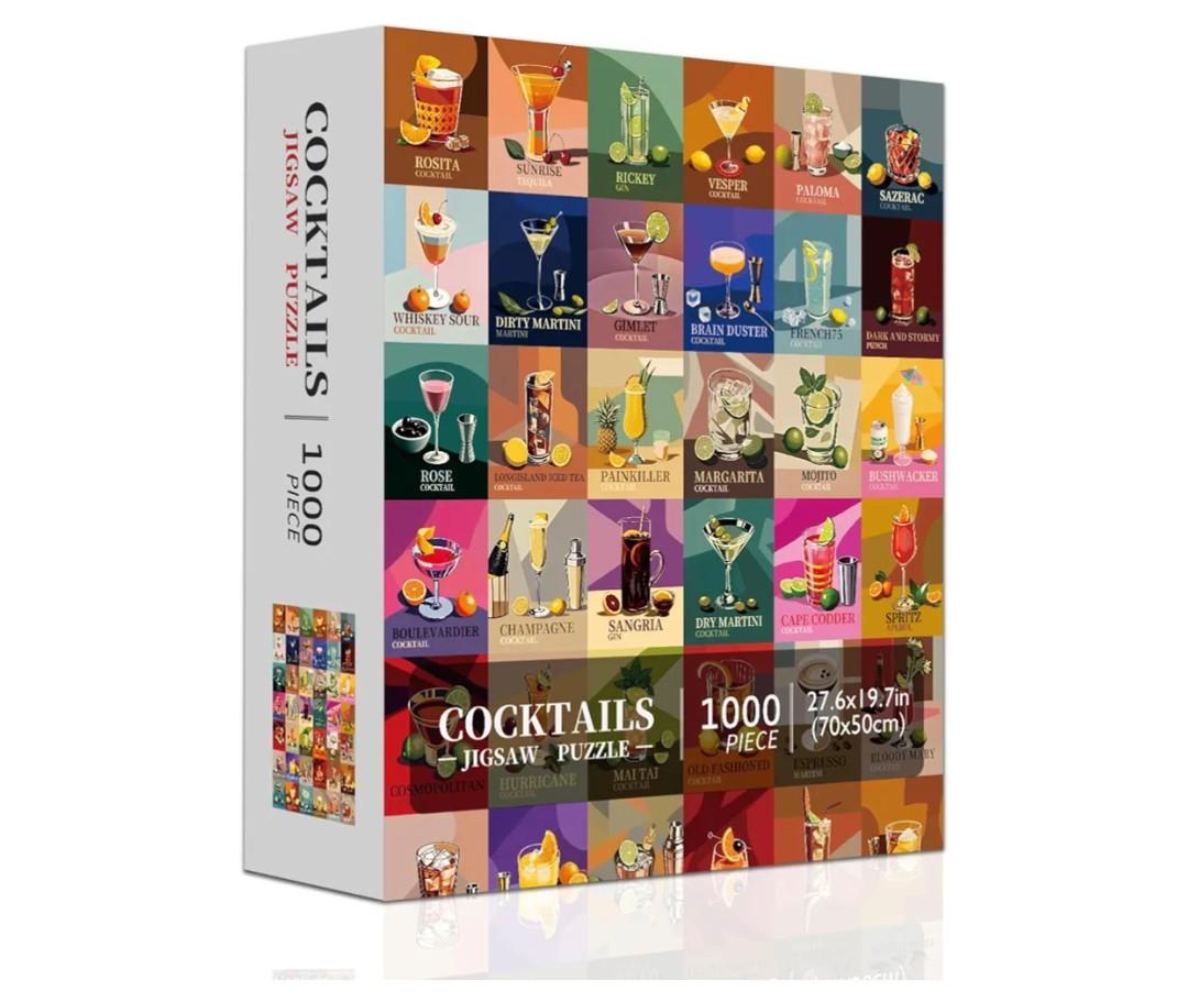 Cocktail Jigsaw Puzzles for Adults 1000 Pieces, Unique Cocktails 1000 Piece Puzzle for Adults, Hard Difficult Impossible Challenging Jigsaw Puzzles 1000 Pieces