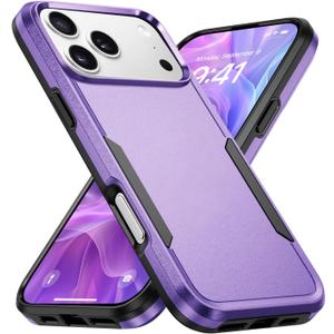 Designed for iPhone 17 Pro Max Case, Dual Layer Heavy Duty Shockproof Protective Phone Cases Cover, Military Grade Drop Protection, Purple