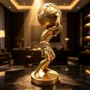 Gold Greek Atlas Holding World Statue Large Sculpture Figurine Home Office Living Room Desktop Display Decor Decorative Decoration 16.5 Inch
