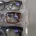 Readers for Women Oprah Style Square Reading Glasses with Spring Hinge Blue Light Blocking for Men Ladies, 1.5