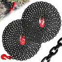 1/4" Tow Chain|G80 Log Chain with G70 Clevis Grab Hook for Towing|20 FT Transport Safety Chains Wll 3300 Lbs| Heavy Duty Chains for Trailer Truck Tie Down Binding Equipment(2 Pack-Black)