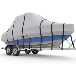 T-Top/Hard-Top Center Console Boat Cover, 1200D Heavy Duty Waterproof Boat Cover, 18-20ft Long Beam Width up to 96", Gray