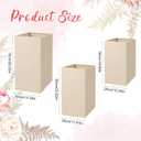 Zonon 3 Pcs Beige Square Pedestal Stands for Party, Metal Display Stands Pillars for Wedding Bridal Ceremony Baby Shower Birthday Party Decorations, 29.5*13.4''(L), 23.6*11.8''(M), 19.7*10.2''(S)