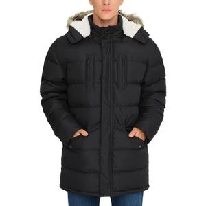 Rejork Men's Long Winter Coats Warm Water Resistant Puffy Hooded Windbreaker Insulated Thicken Jackets with Hood, Size 4XL