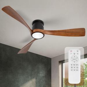 52inch Ceiling Fan with Lights,Flush Mount Wooden Ceiling Fans with Remote Control,Dimmable Light,3 CCT,6 Speeds,Noiseless DC Motor,Ceiling Fan for Bedroom,Living Room,Office,Indoor,Dark Brown 52inch Ceiling Fan with Lights,Flush Mount Wooden Ceiling Fans with Remote Control,Dimmable Light,3 CCT,6 Speeds,Noiseless DC Motor,Ceiling Fan for Bedroom,Living Room,Office,Indoor,Dark Brown