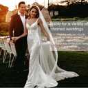 1 Tier Long Pearl Wedding Veil Bride Veil For Bachelorette Party Bride To Be Headband With Comb (Chapel length veil(300cm/118 inches), White)