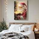 GSPQAZ Santa Claus Reading Christmas Wall Art - Magical Holiday Canvas Print for Festive Vintage Decor 16x24inch-Unframed (5)