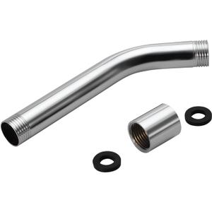 Shower Head Extension Arm, Replacement Right Angle Arm Heads Extender 8 Inches Long High Rise Handheld Pipe Chrome Plating Wall Mounted Stainless Steel Bathroom Standard 1/2" Connection Finish