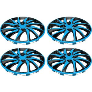 4Pcs Clip-On Universal Car Wheel Rim Hub Cover Wheel Hub Caps for Car Pickup Truck SUV Wheel Skins Decorative Plastic Blue Black R14 / 14 Inch