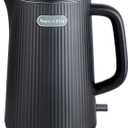 Nueve&Five 1.7L (57oz) Large Electric Kettle Perfect for 7+Cups of Tea and Coffee,2 quarts Double Wall Big Electric Tea Kettle,Auto Shut Off,1200W Hot Water Kettle Electric-Black
