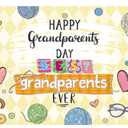 Happy Grandparents Day Backdrop 8x6FT Best Grandparents Ever Banner Decorations School Event Love Grandparents Photography Background Grandpa Grandma Holiday Retirement Party Supplies Photo Props