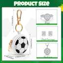 Weysat 6 Pack Soccer Jewelry Holder Keychain - Portable Ring Keeper Case, Small Travel Ring Box with Zipper, Earring Stud Necklace Storage Case for Men Women