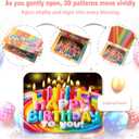 3 x Animated Greeting Card with dynamic pic inside, 6.1 * 4.8in Individual Handmade Happy Birthday Greeting Card, Full-color Rainbow style,with Envelope & Printed Message Inside