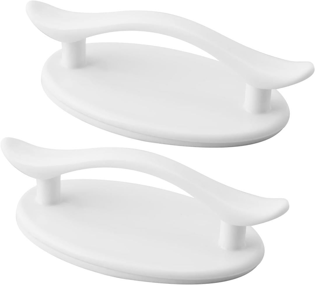 2 x 4-Pack Self-Stick Instant Cabinet Drawer Handles Pulls - Self-Adhesive Pull Handles Helper for Kitchen, Window, Sliding Closet, Bathroom, Mirror Door (White)