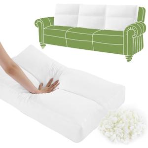 HOMBYS 3 Packs Shredded Foam Couch Back Cushion Replacement, Stuffing & Supportive Sofa Waist Cushion, Lumbar Support Pillow for Sofa & Couch, Removable Back Pillow, (26"x19")