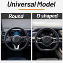KAFEEK Elastic Stretch Steering Wheel Cover, Warm in Winter and Cool in Summer, Universal 15 inch, Microfiber Breathable Ice Silk, Anti-Slip, Odorless, Easy Carry, Black