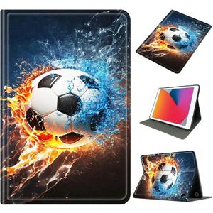 Case for iPad 10.2 Inch (9th/8th/7th Gen, 2021/2020/2019), Slim PU Leather Folio Smart Cover with Auto Sleep/Wake, Soft TPU Drop Protection & Multi-Angle Stand, Soccer Ball