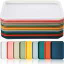 Gerrii 18 Pcs Plastic Fast Food Trays Bulk Restaurant Serving Cafeteria Tray Grill School Lunch Tray Rectangular Serving Platter for Kitchen Hotel Restaurant (9 Colors,12 x 9 Inch) (Multicolor)