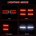 USB-C Wireless Trailer Lights Kit with Reverse, IP67 Waterproof Magnetic LED Tow Light for Towing, Tail, Brake, Turn Signal for Car, Boat, Camper, RV (B-Type)