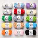 3 Pack Plush Chenille Chunky Yarn - Fluffy Velvet Yarn Crochet for Blanket Knitting and Crocheting - Soft Baby Yarns for Crocheting - Amigurumi Crochet Yarns 100g (87yds) (3 Candy Color)