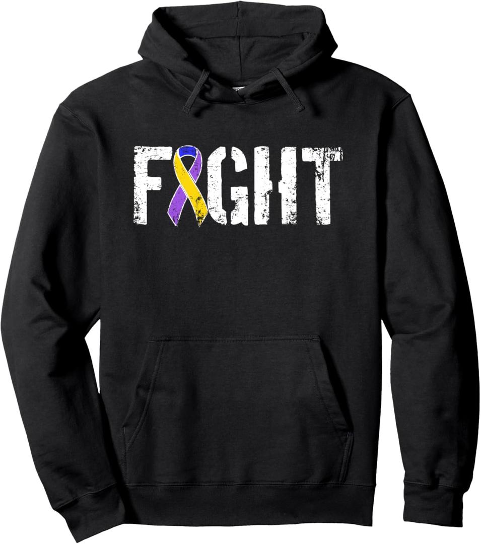 Fight Bladder Cancer - Military Style Awareness Ribbon Pullover Hoodie, L