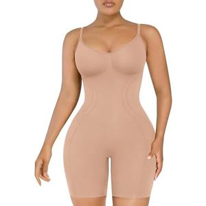 SHAPELLX Shapewear for Women Tummy Control Compression Seamless Body Shaper Slimming Bodysuit Top Thigh Slim Butt Lift, M/L