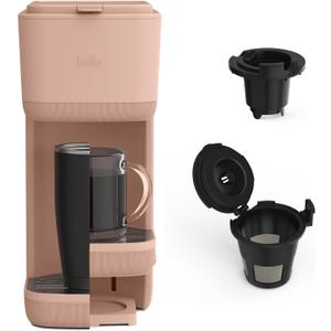 BELLA Single Serve Coffee Maker, K Cup & Coffee Ground Compatible with Removable, Adjustable Drip Tray, Auto Shutoff & Reusable Dishwasher Safe Accessories, Brews 6oz to 14oz, 1000 Watt, Blossom