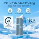 Portable Breast Milk Cooler for Travel, 22oz Large Capacity Breastmilk Chiller for Working Moms, 360 Cooling Keeps Milk Chilled 24 Hours, Includes 2 Baby Bottles, Breastfeeding Essentials