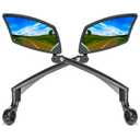 BriskMore Bike Handlebar Mirrors 1 Pair, High–Definition Convex Scratch Resistant Glass Lens,Safe Rearview Bicycle Mirrors(Right And Left Side) BT-016