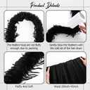 2 x Halloween Costume Set 6.6ft Feather Boas and Tutu Skirts for Women Girls Adult Halloween Cosplay Dancing Party (Black)