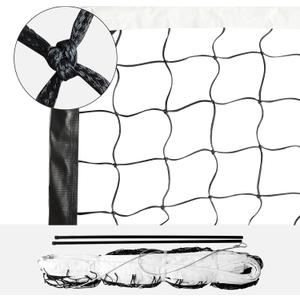 Professional Heavy Duty Replacement Volleyball Net - 32x3 FT / 3' H x 32' L - Steel Cable & Reinforced Dowels, 4" Square Mesh - for Outdoor Indoor, Backyard, Beach, Court, Pool, Park, School, Drills