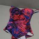 Eomenie Women's Push Up Wrap Front Swimsuit One Piece Tummy Control Bathing Suits Bandeau Support Slimming Swimwear (Medium, Purple and Black Printed)