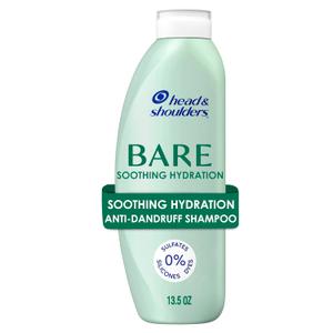 Head & Shoulders Anti-Dandruff Shampoo, BARE Soothing Hydration, 1% Pyrithione Zinc, Dry Scalp Relief, Free of Sulfates, Silicones, Dyes, 13.5 fl oz