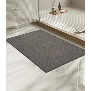 chakme Bathroom Rugs Mat, Ultra Thin Non Slip Bath Mat Small Quick Dry Absorbent Bath Mat for Bathroom Floor, (Grey, 30"x18")