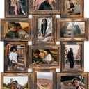 J.M.Deco Collage Picture Frames for Wall Decor, 18-Opening Reunion Family Friends Picture Frame Set, 4 x 6 Photo Frames for Living Room, Gallery Puzzle Collage Wall Hanging, Vintage Gold