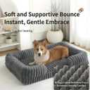 Cat Bed for Indoor Cats，Washable Dog Couch Bed for Small Dogs up to 20lbs, Rectangle Puppy Bed 22.4x17.7x4.7inches(Gray)